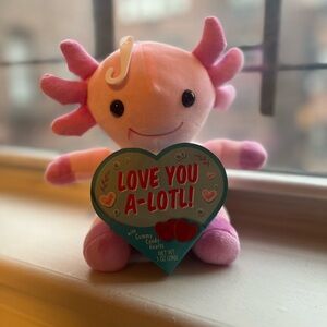 Love You A-Lot Pink Axolotl Stuffed Animal and Candy